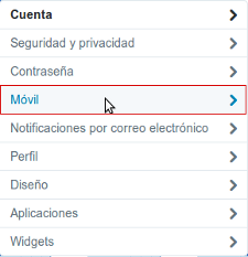 Configuración móvil